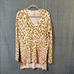 Mumu Pink and Brown V-Neck Sweater